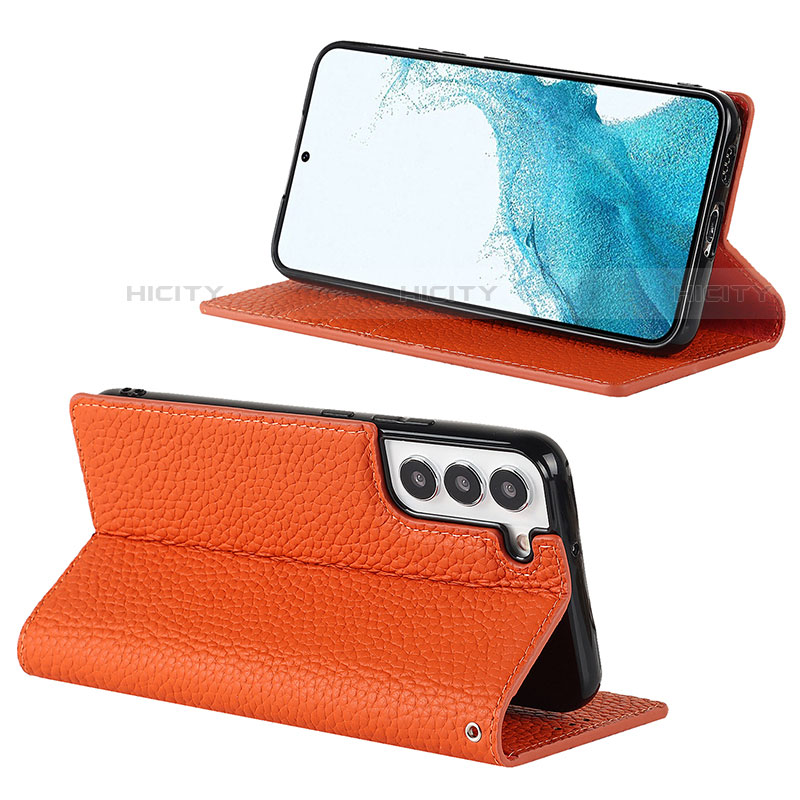 Handytasche Stand Schutzhülle Flip Leder Hülle D02T für Samsung Galaxy S21 Plus 5G Orange