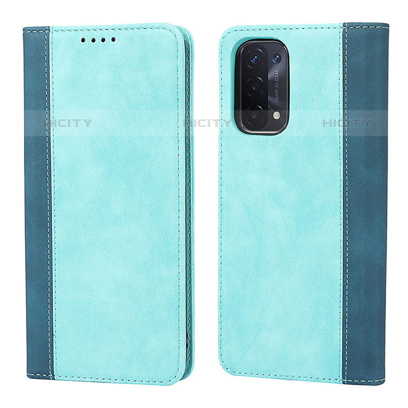 Handytasche Stand Schutzhülle Flip Leder Hülle D03T für OnePlus Nord N200 5G Cyan Plus