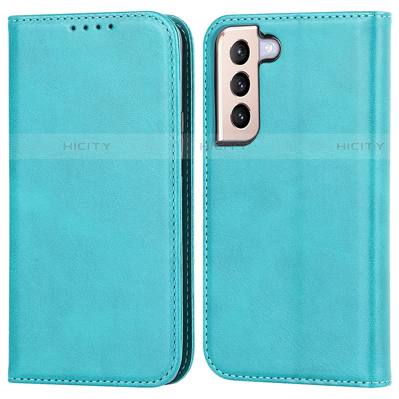 Handytasche Stand Schutzhülle Flip Leder Hülle D03T für Samsung Galaxy S21 Plus 5G Hellblau Plus