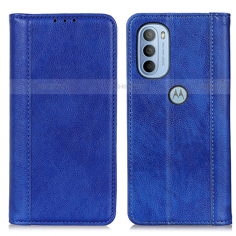 Handytasche Stand Schutzhülle Flip Leder Hülle D03Y für Motorola Moto G31 Blau Plus