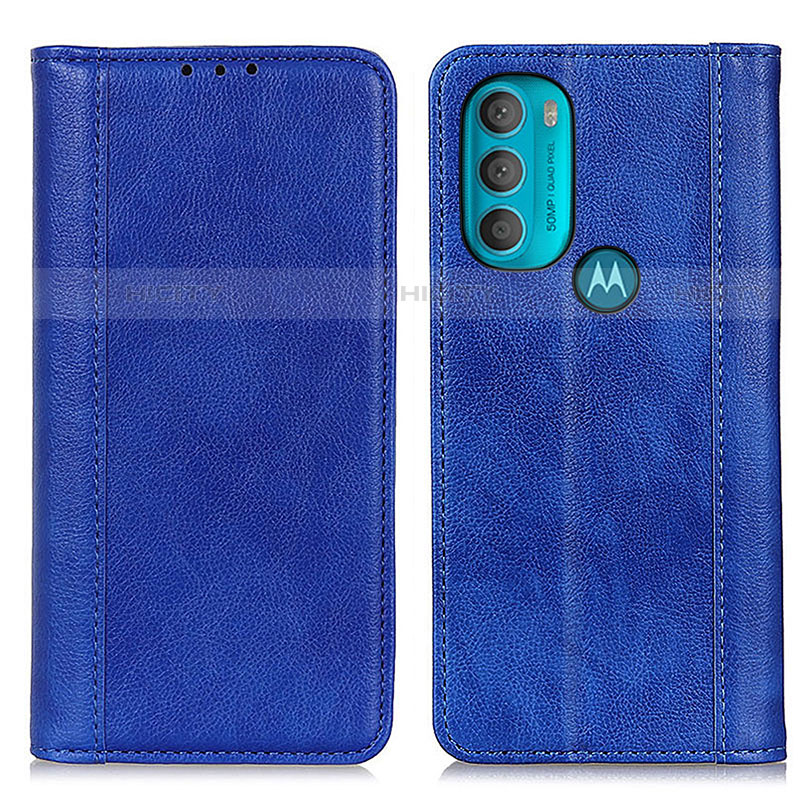 Handytasche Stand Schutzhülle Flip Leder Hülle D03Y für Motorola Moto G71 5G Blau