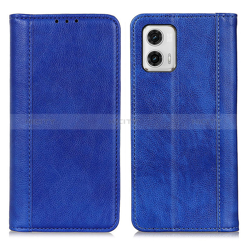 Handytasche Stand Schutzhülle Flip Leder Hülle D03Y für Motorola Moto G73 5G Blau