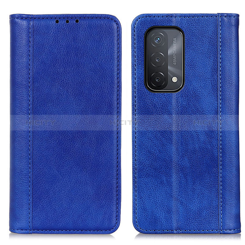 Handytasche Stand Schutzhülle Flip Leder Hülle D03Y für Oppo A54 5G Blau Plus