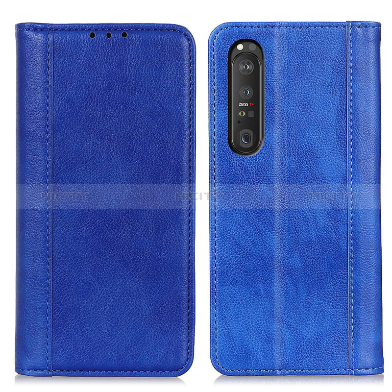 Handytasche Stand Schutzhülle Flip Leder Hülle D03Y für Sony Xperia 1 III Blau