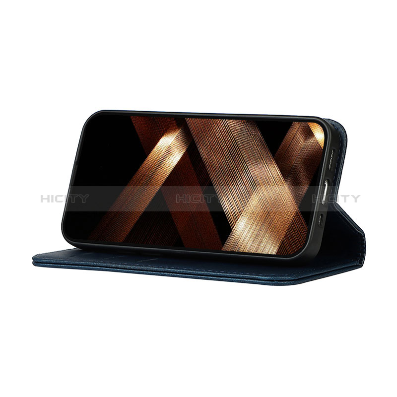 Handytasche Stand Schutzhülle Flip Leder Hülle D04T für Apple iPhone 15 Pro groß