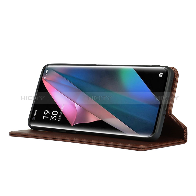 Handytasche Stand Schutzhülle Flip Leder Hülle D04T für Oppo Find X3 5G groß