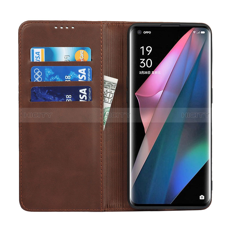 Handytasche Stand Schutzhülle Flip Leder Hülle D04T für Oppo Find X3 5G groß