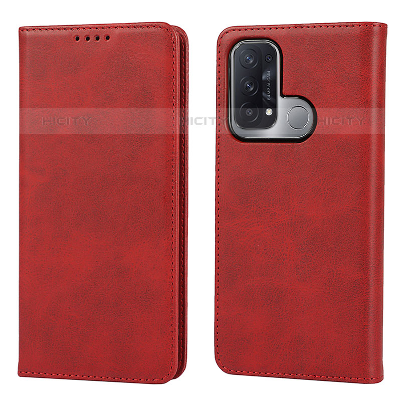 Handytasche Stand Schutzhülle Flip Leder Hülle D04T für Oppo Reno5 A Rot