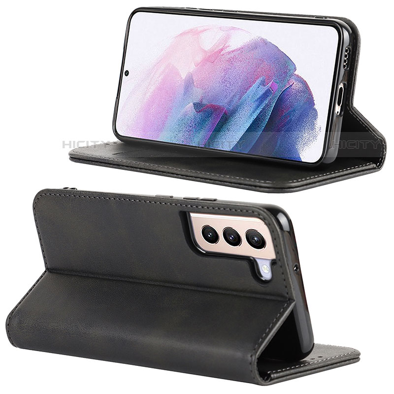 Handytasche Stand Schutzhülle Flip Leder Hülle D04T für Samsung Galaxy S21 Plus 5G Schwarz Plus