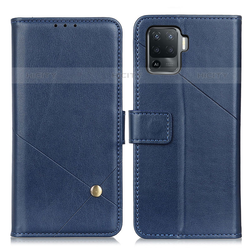 Handytasche Stand Schutzhülle Flip Leder Hülle D04Y für Oppo Reno5 F Blau Plus