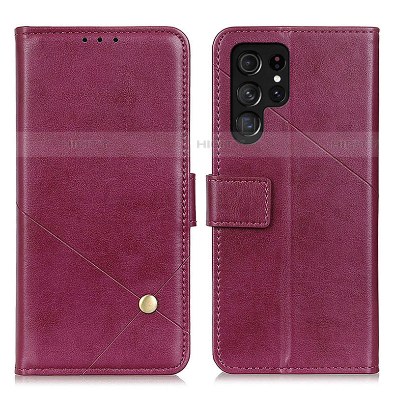 Handytasche Stand Schutzhülle Flip Leder Hülle D04Y für Samsung Galaxy S22 Ultra 5G Violett