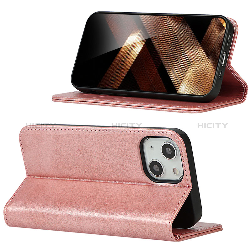 Handytasche Stand Schutzhülle Flip Leder Hülle D05T für Apple iPhone 13 Rosa