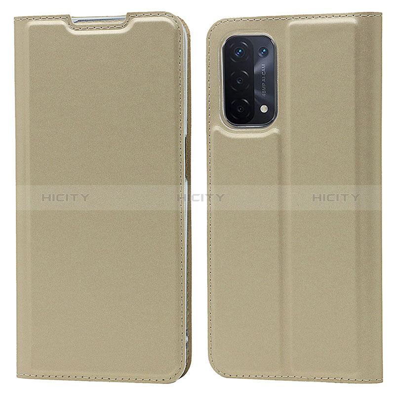 Handytasche Stand Schutzhülle Flip Leder Hülle D05T für Oppo A54 5G Gold Plus