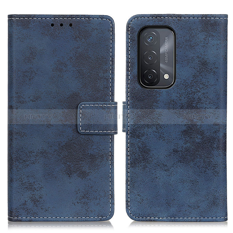 Handytasche Stand Schutzhülle Flip Leder Hülle D05Y für Oppo A74 5G Blau Plus