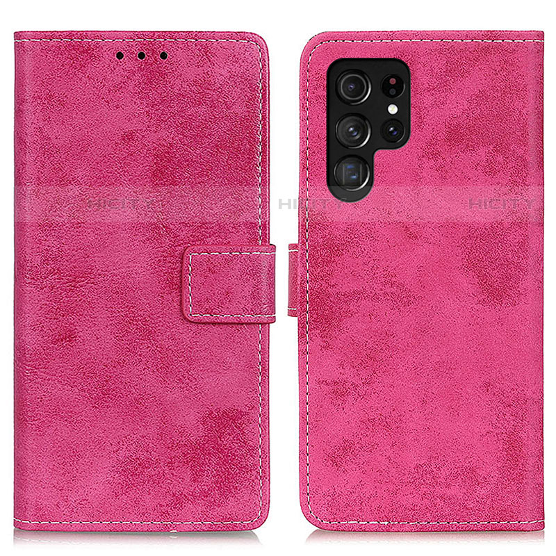 Handytasche Stand Schutzhülle Flip Leder Hülle D05Y für Samsung Galaxy S22 Ultra 5G Pink