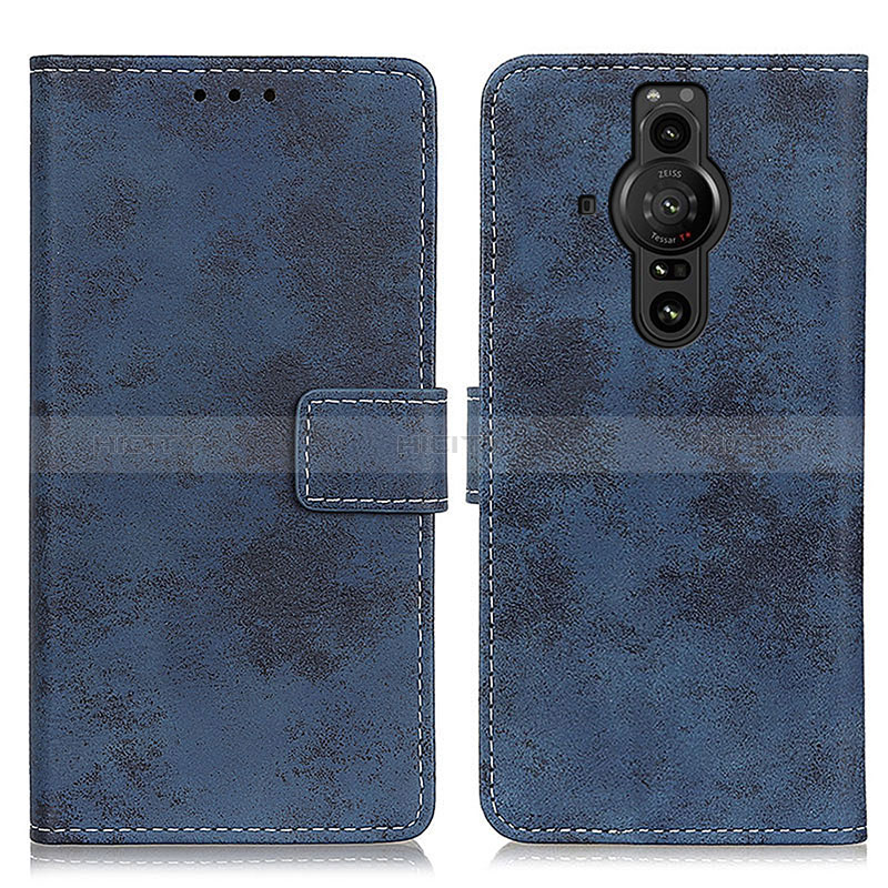 Handytasche Stand Schutzhülle Flip Leder Hülle D05Y für Sony Xperia PRO-I Blau