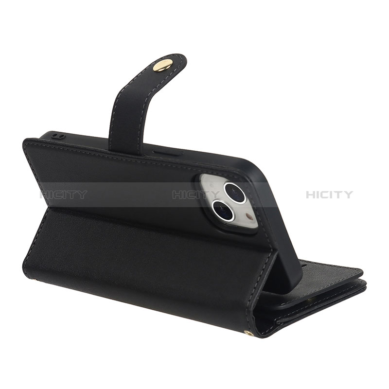 Handytasche Stand Schutzhülle Flip Leder Hülle D06T für Apple iPhone 14 groß