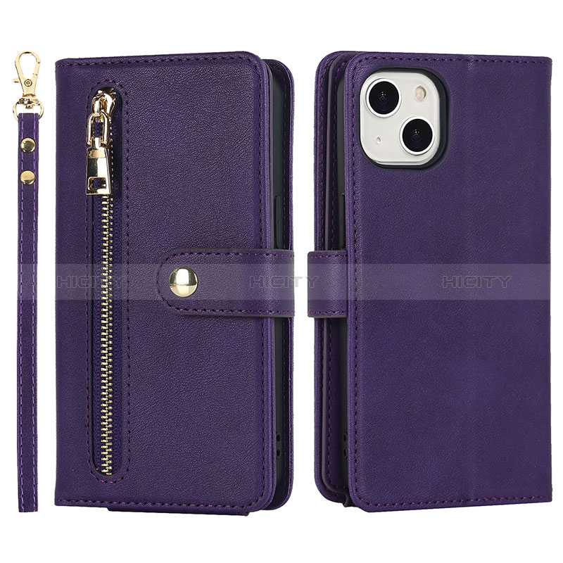 Handytasche Stand Schutzhülle Flip Leder Hülle D06T für Apple iPhone 14 Plus Violett Plus