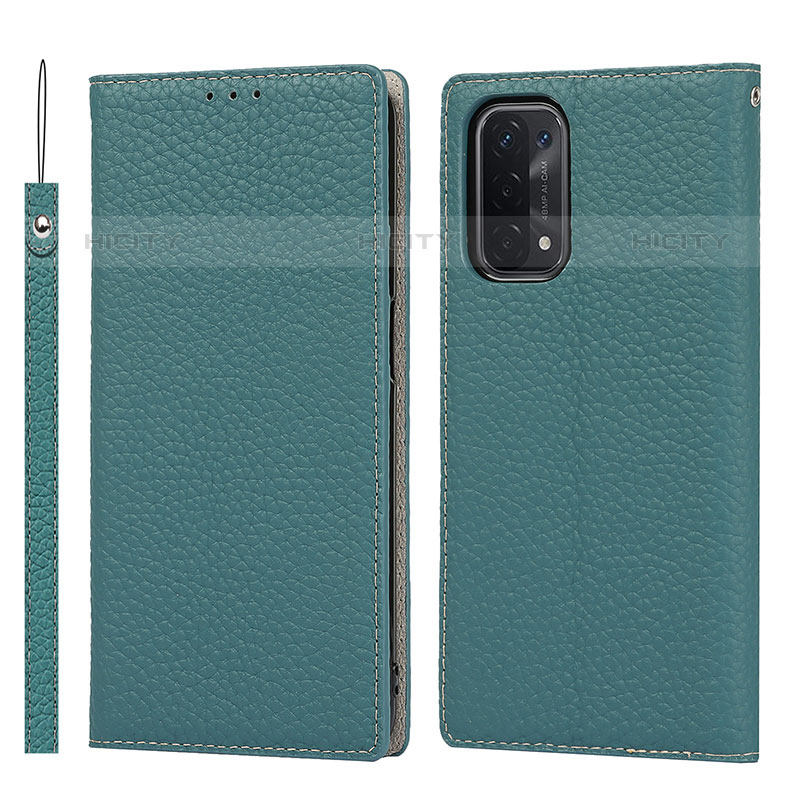 Handytasche Stand Schutzhülle Flip Leder Hülle D06T für OnePlus Nord N200 5G Cyan