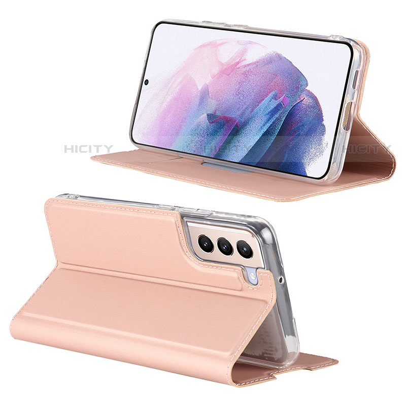 Handytasche Stand Schutzhülle Flip Leder Hülle D06T für Samsung Galaxy S21 Plus 5G Rosegold