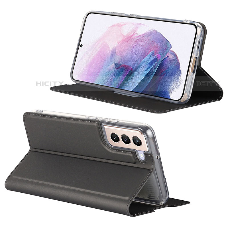 Handytasche Stand Schutzhülle Flip Leder Hülle D06T für Samsung Galaxy S21 Plus 5G Schwarz