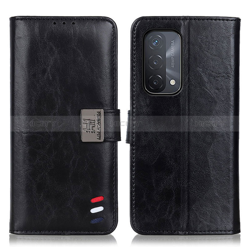 Handytasche Stand Schutzhülle Flip Leder Hülle D06Y für Oppo A54 5G Schwarz