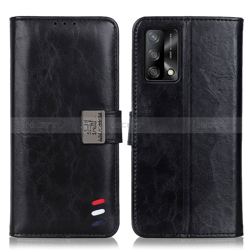 Handytasche Stand Schutzhülle Flip Leder Hülle D06Y für Oppo F19s Schwarz Plus