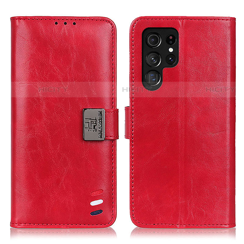 Handytasche Stand Schutzhülle Flip Leder Hülle D06Y für Samsung Galaxy S23 Ultra 5G Rot