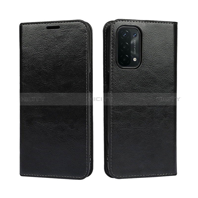 Handytasche Stand Schutzhülle Flip Leder Hülle D07T für Oppo A74 5G Schwarz Plus