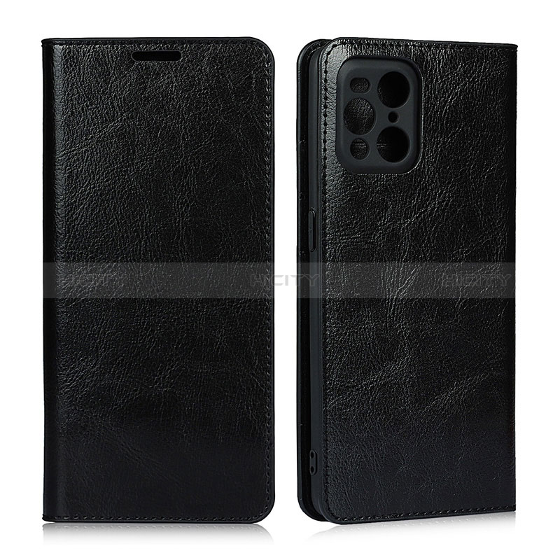 Handytasche Stand Schutzhülle Flip Leder Hülle D07T für Oppo Find X3 5G Schwarz