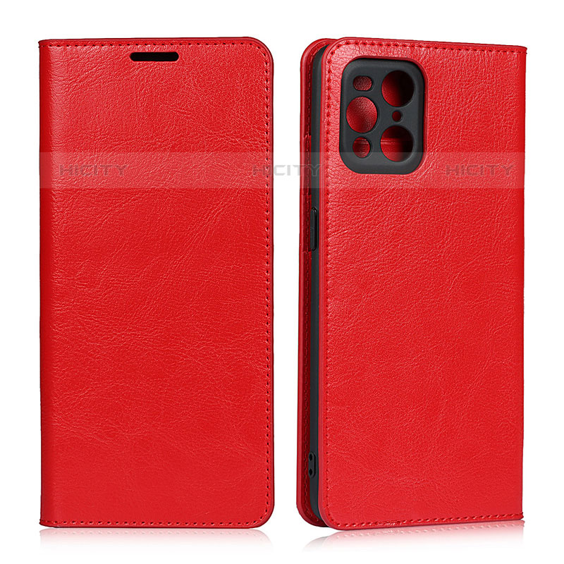 Handytasche Stand Schutzhülle Flip Leder Hülle D07T für Oppo Find X3 Pro 5G Rot Plus