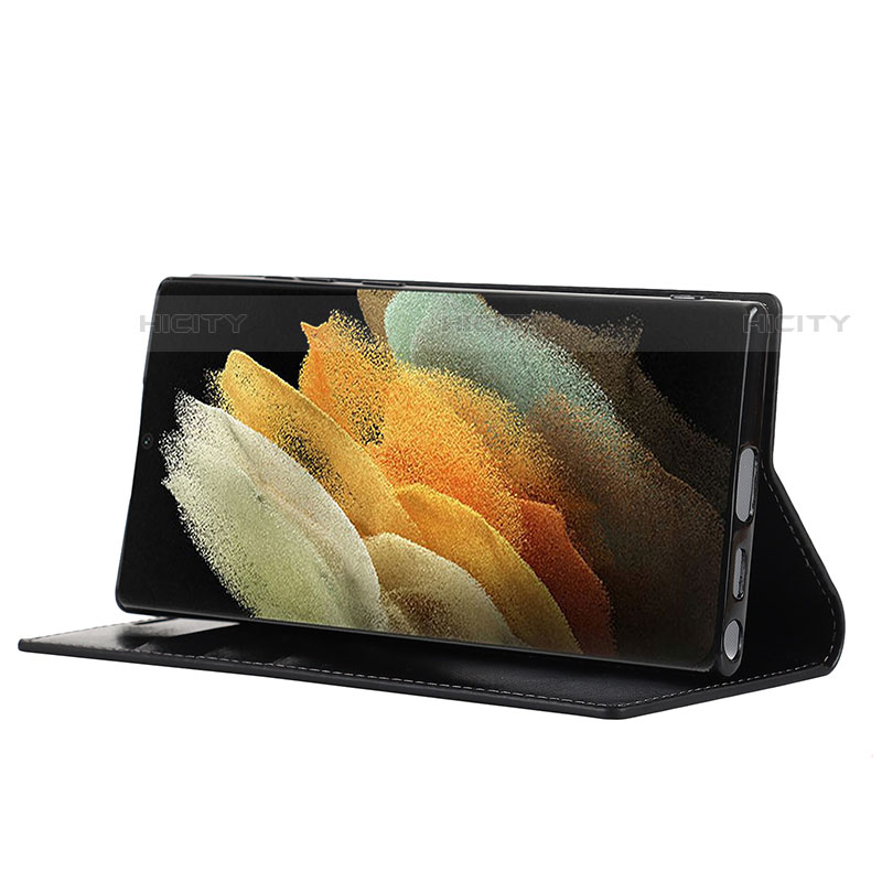 Handytasche Stand Schutzhülle Flip Leder Hülle D07T für Samsung Galaxy S21 Ultra 5G