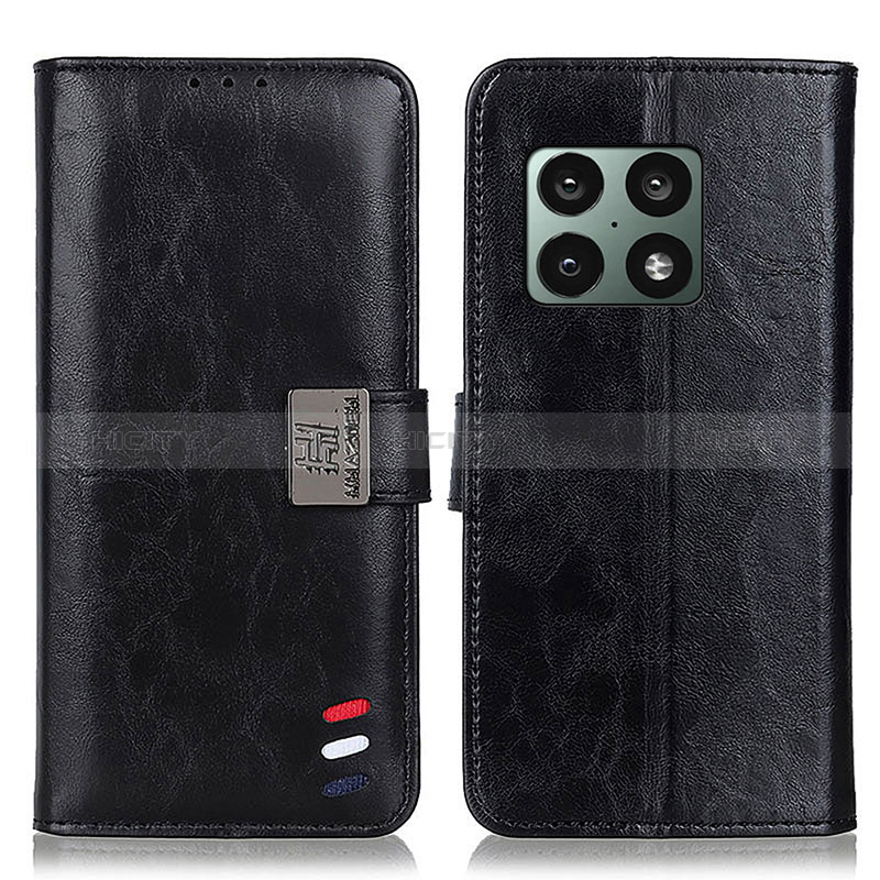 Handytasche Stand Schutzhülle Flip Leder Hülle D07Y für OnePlus 10 Pro 5G Schwarz