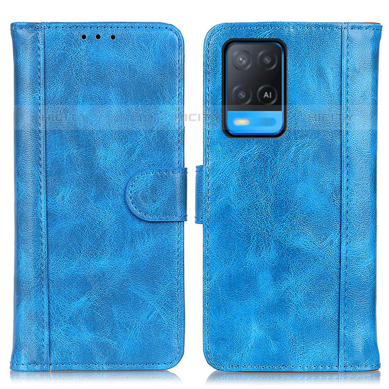 Handytasche Stand Schutzhülle Flip Leder Hülle D07Y für Oppo A54 4G Hellblau