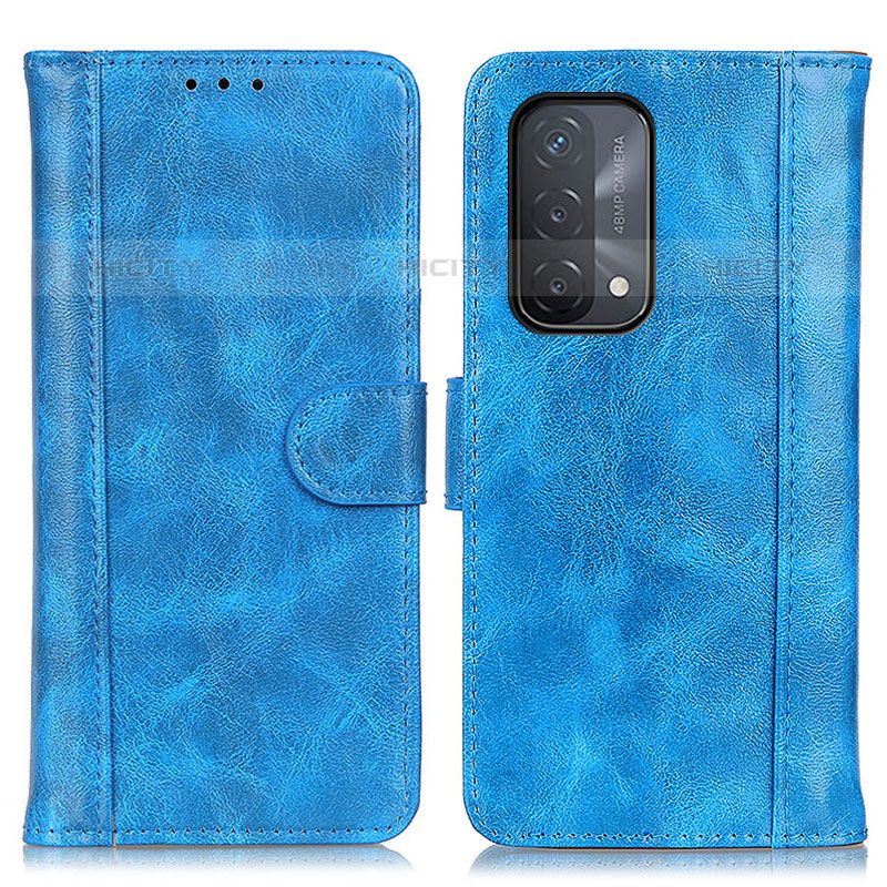 Handytasche Stand Schutzhülle Flip Leder Hülle D07Y für Oppo A93 5G Hellblau