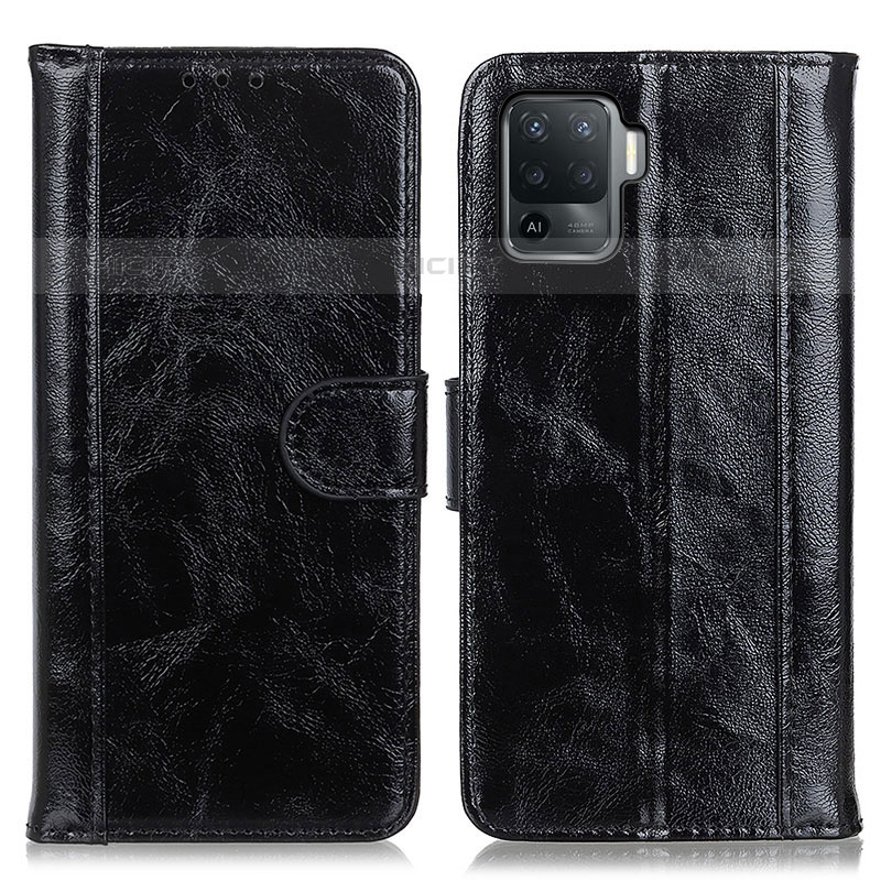 Handytasche Stand Schutzhülle Flip Leder Hülle D07Y für Oppo F19 Pro Schwarz