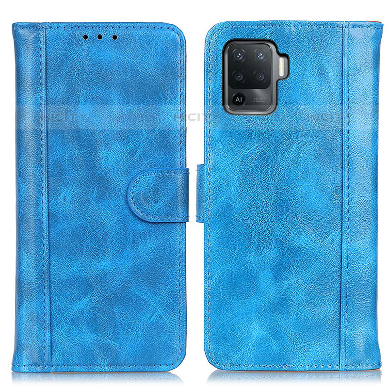 Handytasche Stand Schutzhülle Flip Leder Hülle D07Y für Oppo Reno5 Lite Hellblau