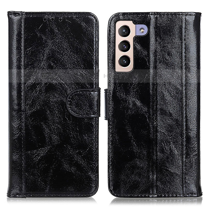 Handytasche Stand Schutzhülle Flip Leder Hülle D07Y für Samsung Galaxy S21 5G Schwarz