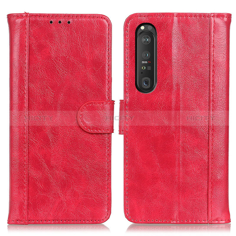 Handytasche Stand Schutzhülle Flip Leder Hülle D07Y für Sony Xperia 1 III Rot