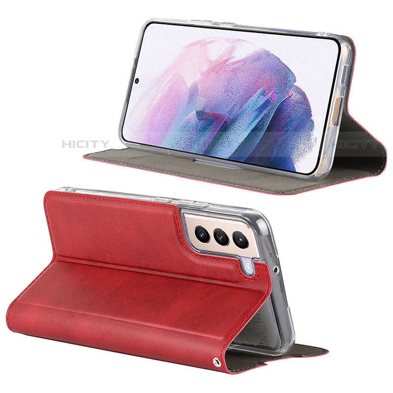 Handytasche Stand Schutzhülle Flip Leder Hülle D08T für Samsung Galaxy S21 Plus 5G Rot Plus