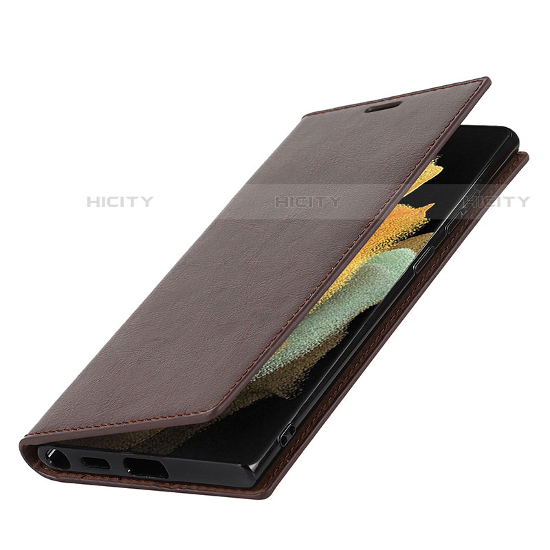 Handytasche Stand Schutzhülle Flip Leder Hülle D08T für Samsung Galaxy S21 Ultra 5G groß