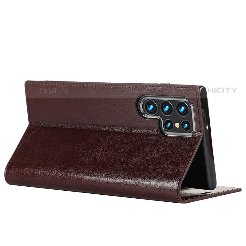 Handytasche Stand Schutzhülle Flip Leder Hülle D08T für Samsung Galaxy S22 Ultra 5G groß