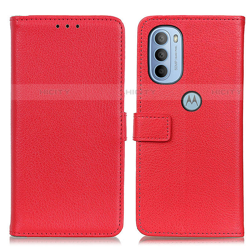 Handytasche Stand Schutzhülle Flip Leder Hülle D09Y für Motorola Moto G41 Rot Plus