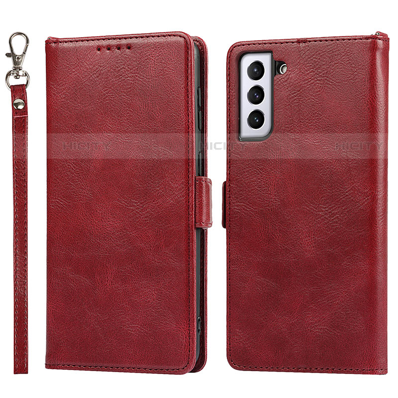 Handytasche Stand Schutzhülle Flip Leder Hülle D10T für Samsung Galaxy S21 Plus 5G Rot