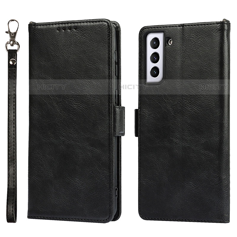 Handytasche Stand Schutzhülle Flip Leder Hülle D10T für Samsung Galaxy S22 5G Schwarz