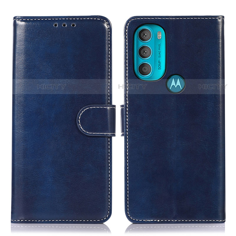 Handytasche Stand Schutzhülle Flip Leder Hülle D10Y für Motorola Moto G71 5G Blau