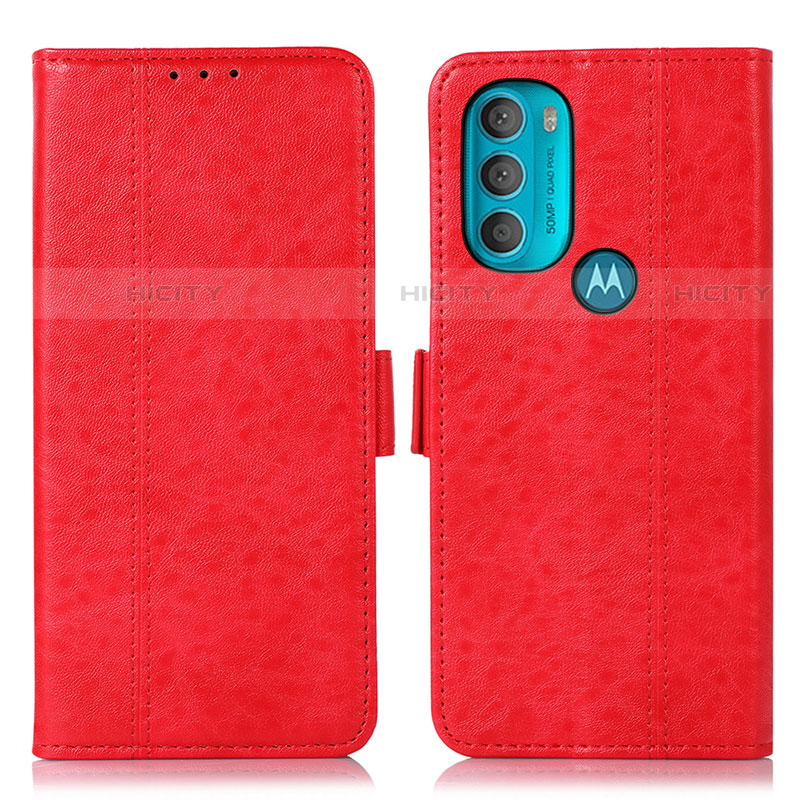 Handytasche Stand Schutzhülle Flip Leder Hülle D11Y für Motorola Moto G71 5G Rot Plus