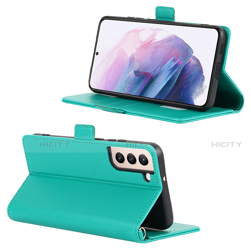 Handytasche Stand Schutzhülle Flip Leder Hülle D12T für Samsung Galaxy S21 5G Grün