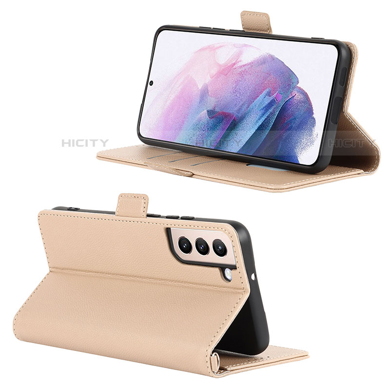 Handytasche Stand Schutzhülle Flip Leder Hülle D12T für Samsung Galaxy S21 Plus 5G Gold Plus