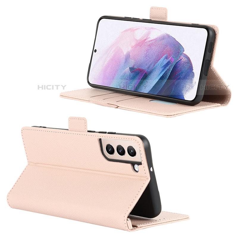 Handytasche Stand Schutzhülle Flip Leder Hülle D12T für Samsung Galaxy S21 Plus 5G Rosa